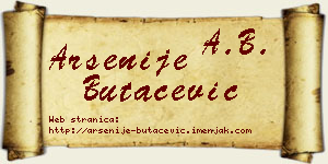 Arsenije Butačević vizit kartica